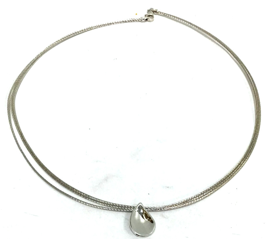 (MA3) Milor Italy 925 Sterling Silver 8.8 Grams Three-Strand Cable Necklace 16″