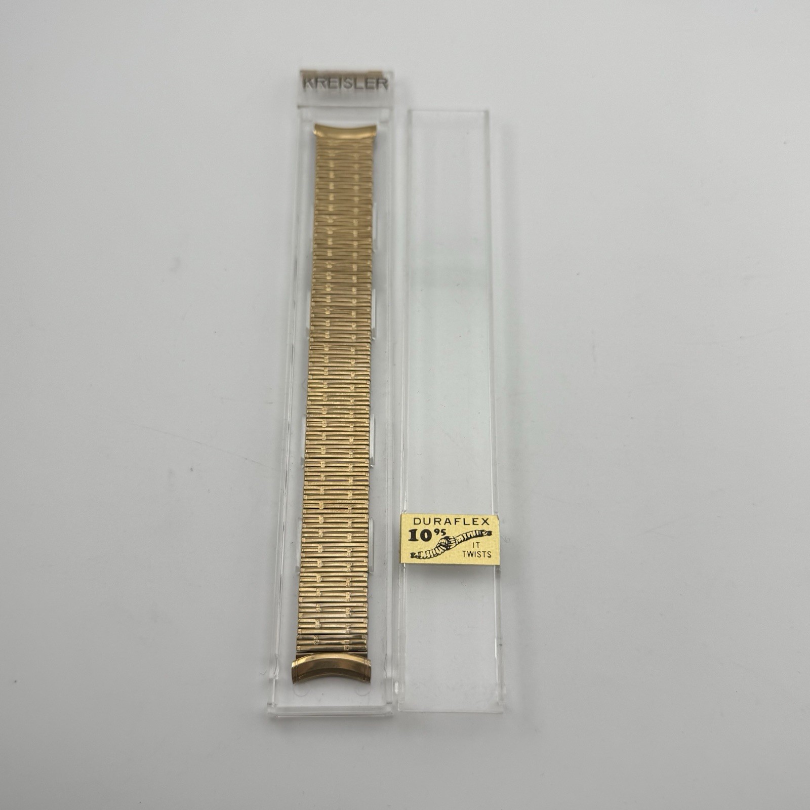 NOS 1960s 1970s Kreisler Men’s Gold Dura-Flex Watch Band 19mm Curved Lugs