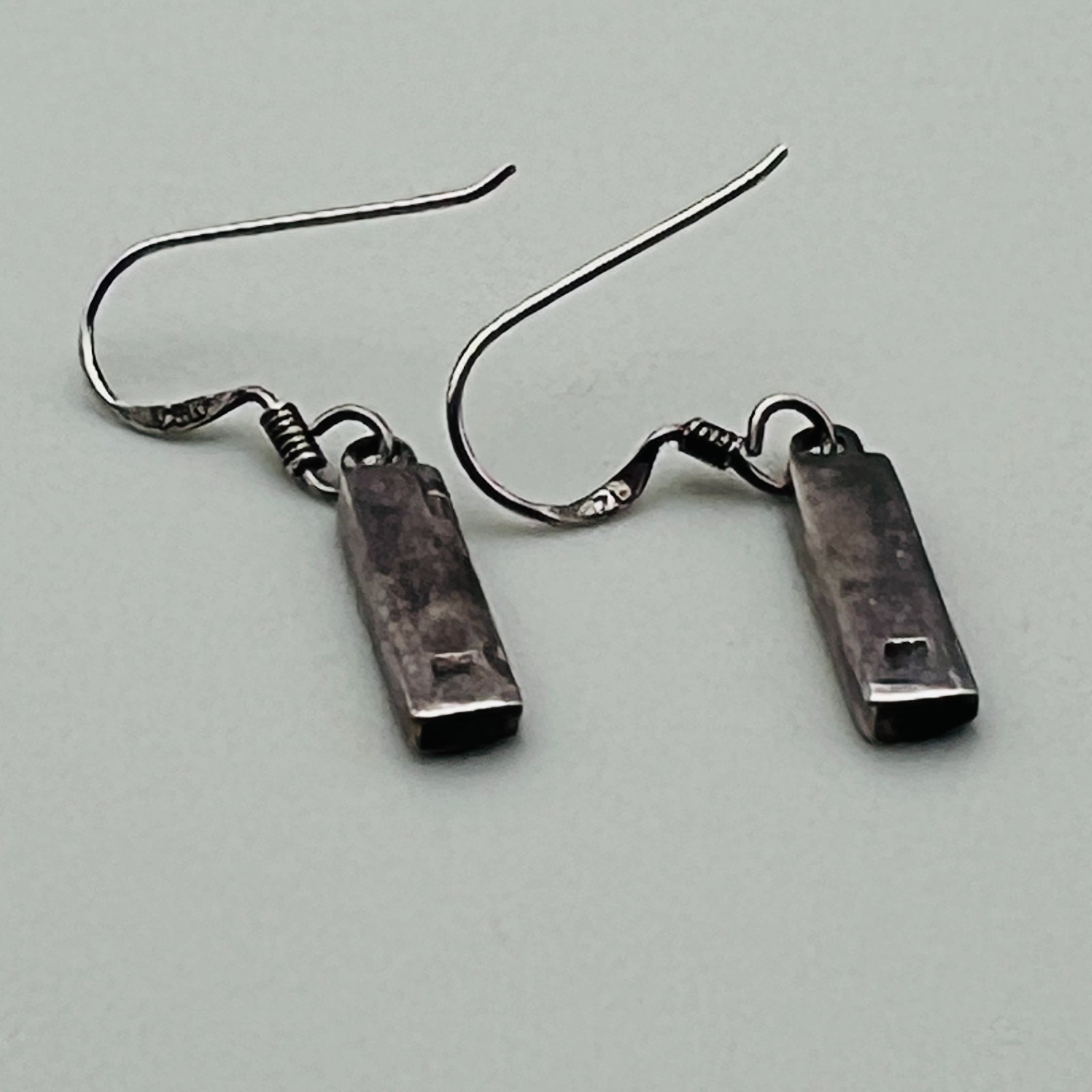 Abalone Pierced Sterling Silver Earrings Drop Bar Dangle Mother of Pearl Shell