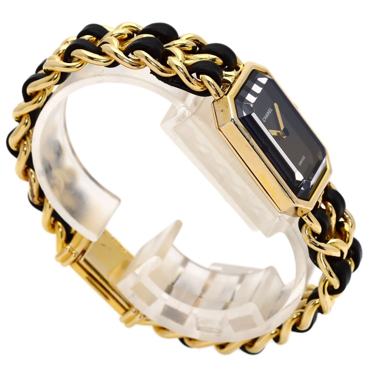 CHANEL Premiere L Watches Gold Plated/GPxLeather Ladies