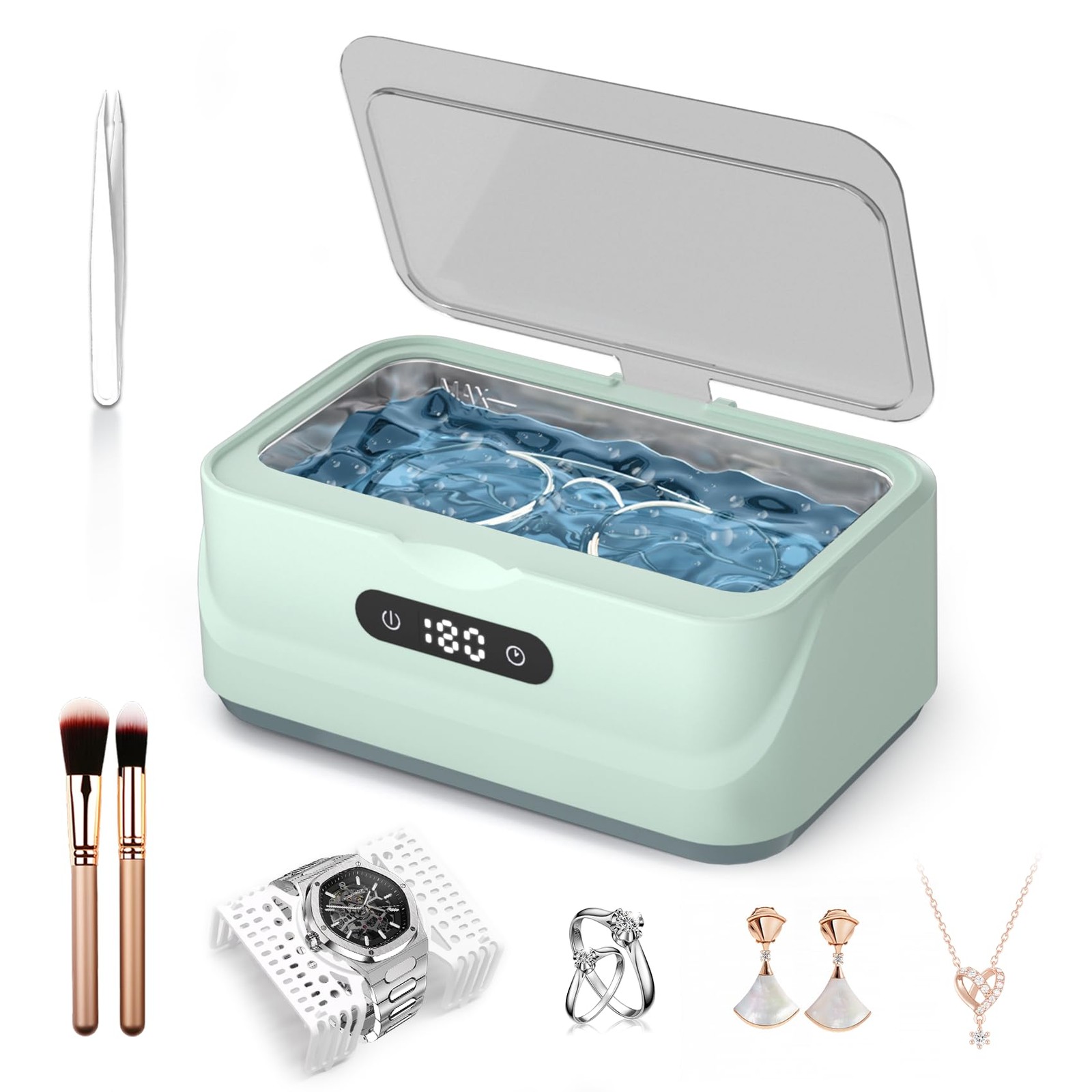 Ultrasonic Jewelry Cleaner, 48Khz Sonic Cleaner for Home Travel
