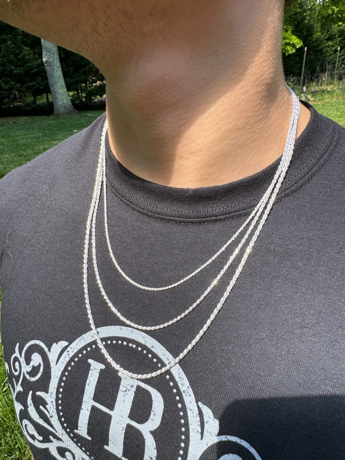 Men’s Women’s Real Solid 925 Sterling Silver Rope Chain 1.5-5mm 16″-30″ ITALY