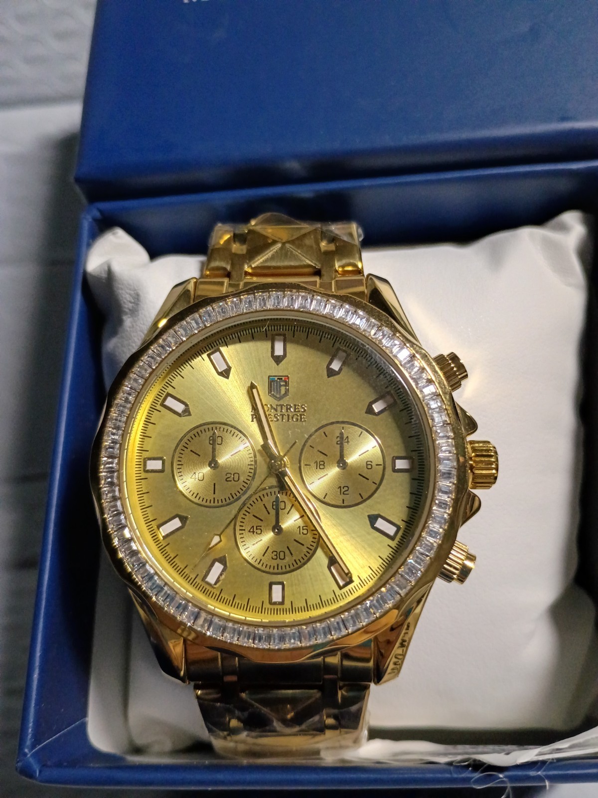 10- Montres Prestige X Invicta Men’s Watch – 44.5mm, Gold (MPW-0333) New In Box
