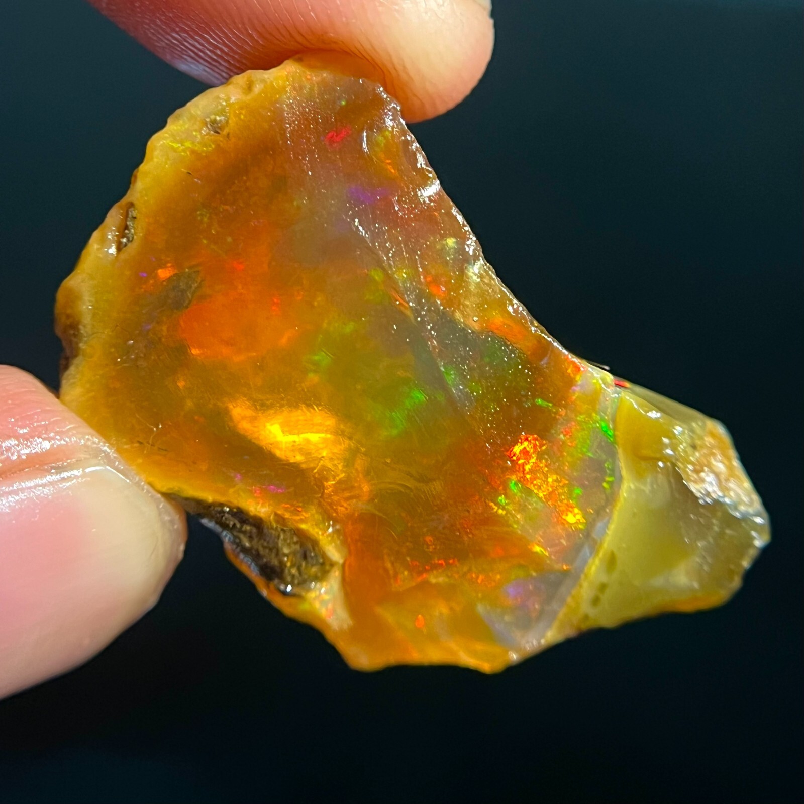 38 Carat Opal Rough Natural Ethiopian Opal Raw Welo Opal Multi Fire Gemstone