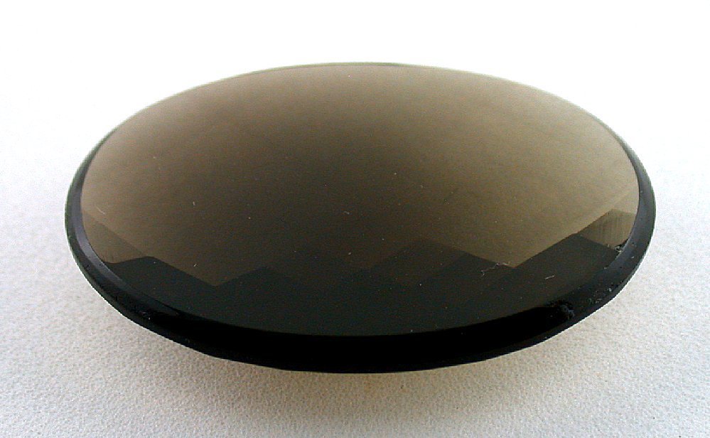 ONE 60 Carat 40×30 Natural Smoky Quartz Flat Bottom Faceted Top Gem Cabochon