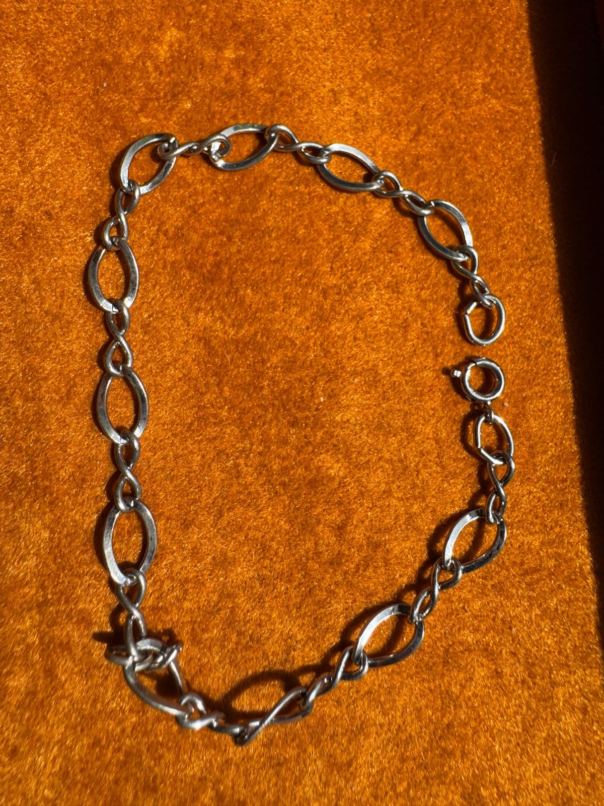 U-Bolt Link 925 sterling silver charm bracelet 7.2 in 3.75 grams