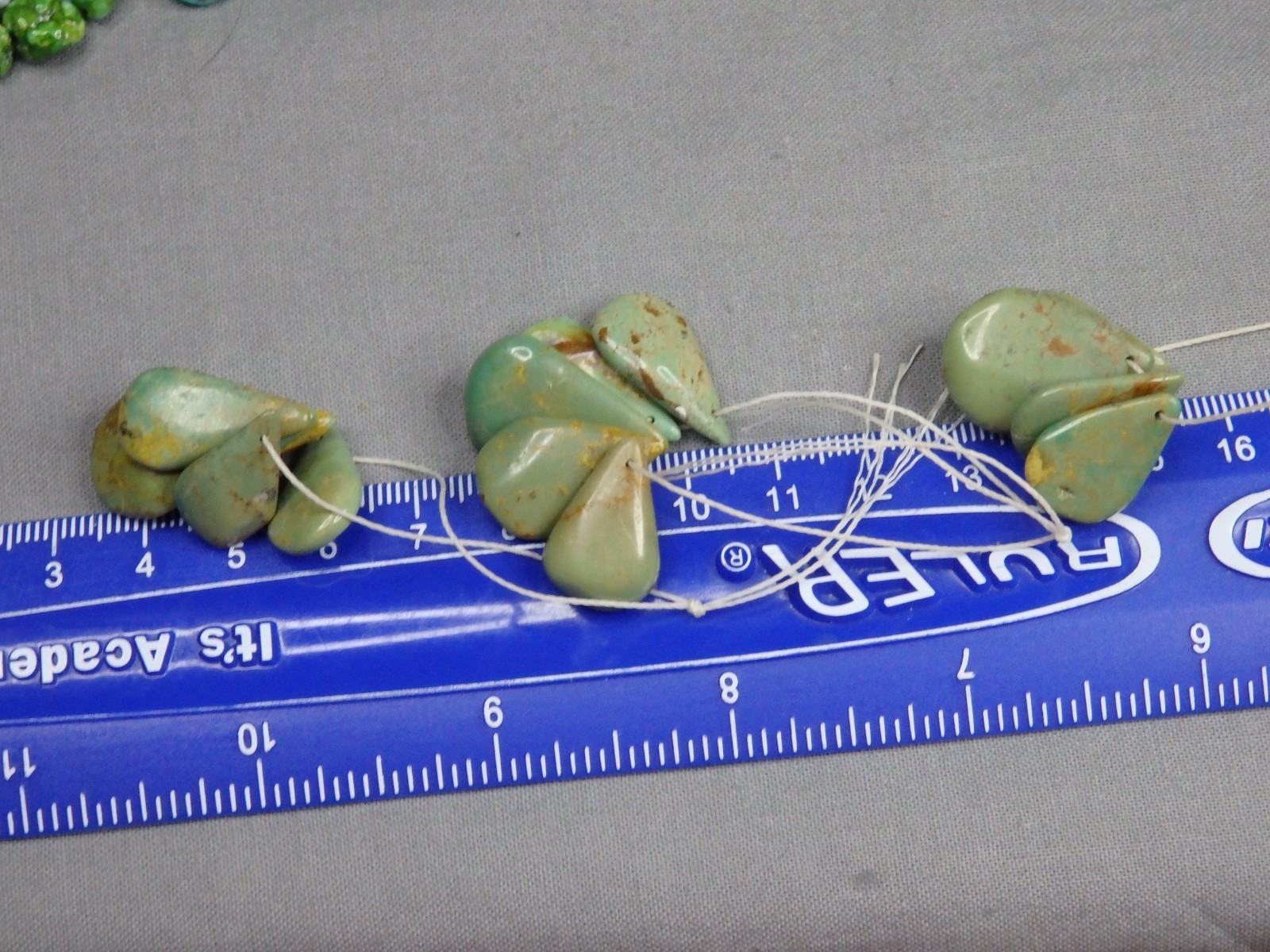Nevada EMERALD VALLEY TURQUOISE 19-27mm Teardrop Focal Beads 3 Strands 104cts 😍