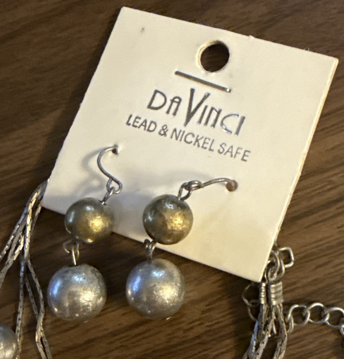 Da Vinci Lead And Nickel Free Copper Pewter Color Beaded Layered Necklace