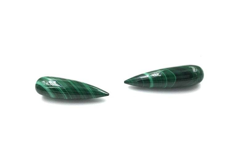 Natural Malachite Teardrop Loose Gemstone For Jewelry