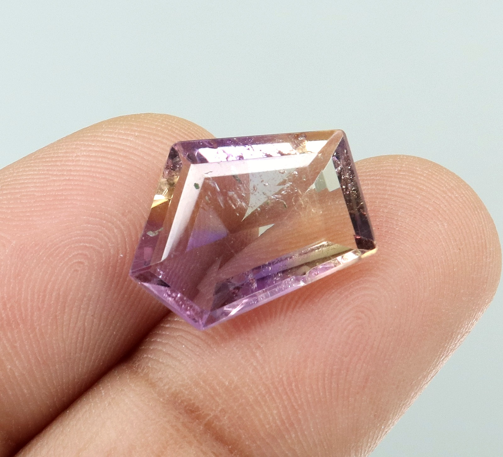 Natural Bolivia Ametrine Bi-Color 5.95 Ct Untreated Certified Loose Gemstone