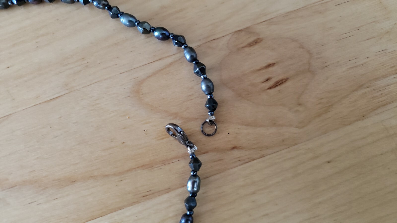 GENUINE GRAY PEARL Necklace 19″, HAND CRAFTED in USA –