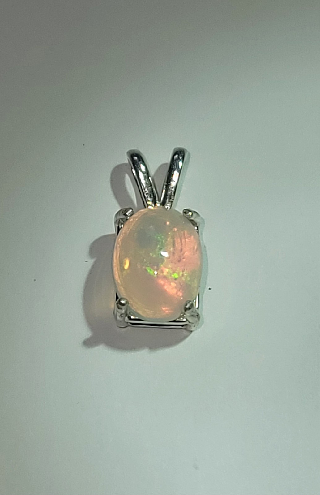 Ethiopian Fire Opal Pendant For Necklace 9×7/ 925 Sterling Silver (SEE DETAILS)