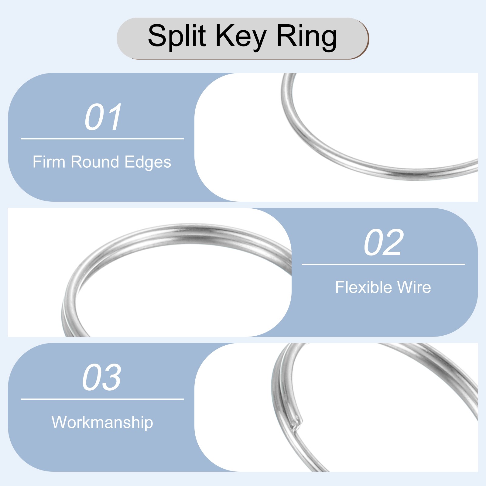 100Pcs 10mm Double Loops Split Rings, Small Round Jump Ring Connector, Silver