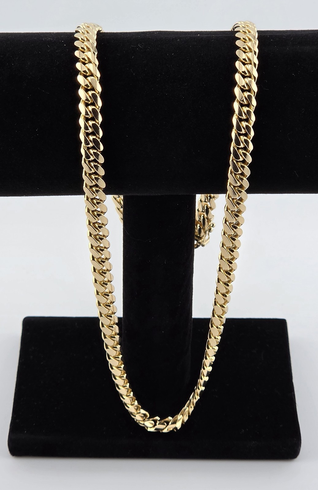 Miami Cuban Chain 14K Yellow Gold with Box Lock 22″ 6.80mm 79 grams