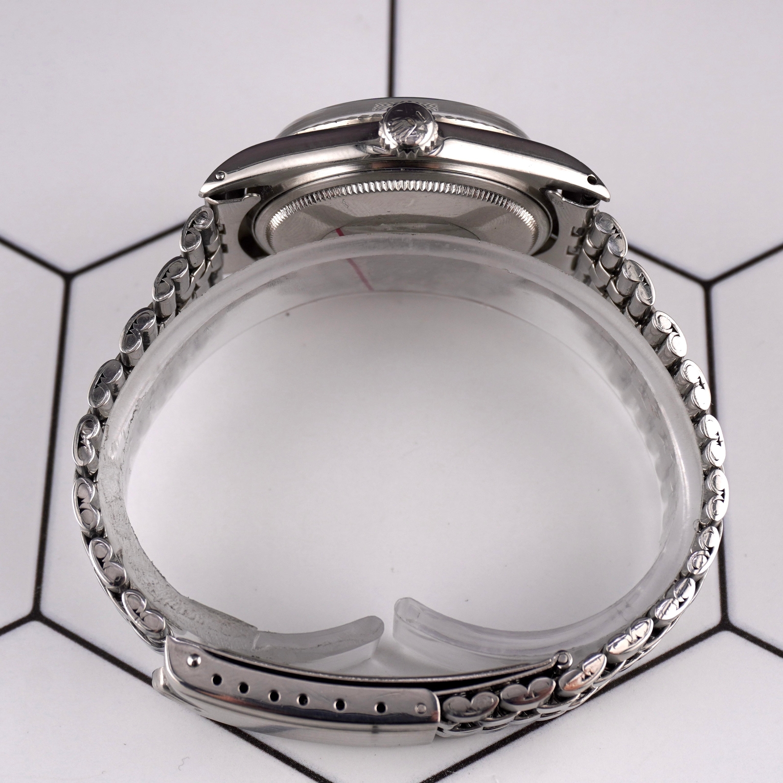 Rolex 36mm Datejust Mens Steel Watch Fluted Folded Jubilee Silver Dial 1601