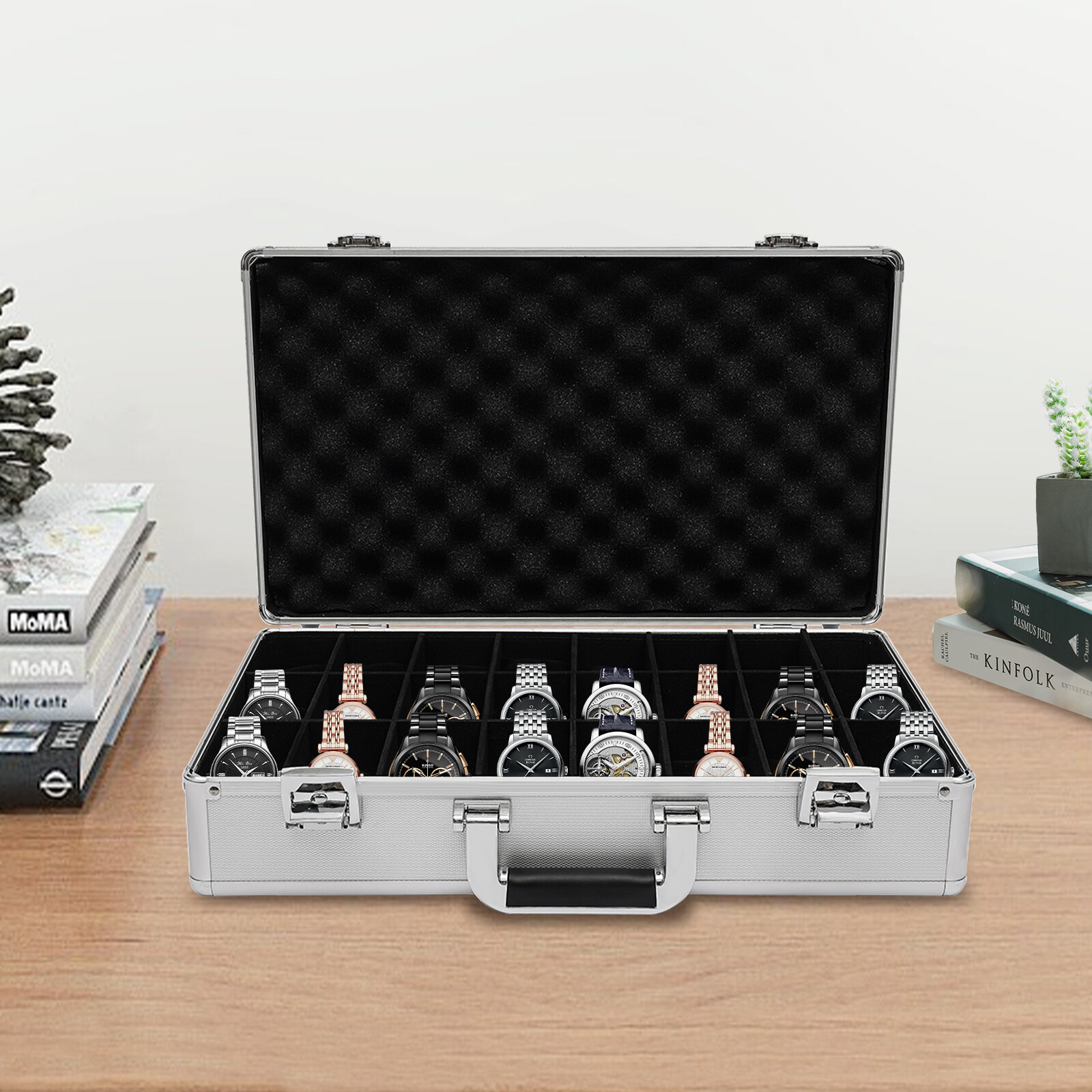 Watch Case Jewelry 24 Grid Aluminum Alloy Box Watch Case Briefcase Design Gift