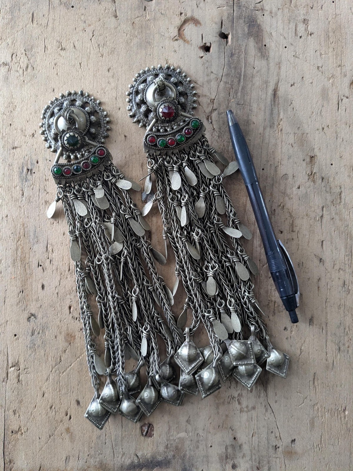 Kuchi Dress Textile Pendants Jingling Vintage Tribal Adornment 8.75″ (19987)