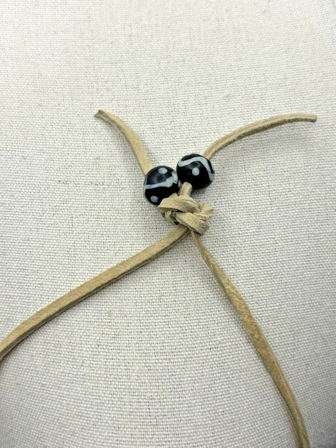 Pink Cocowood Chip Howlite Large Kenya Bone Beaded Horsehair Pendant Necklace