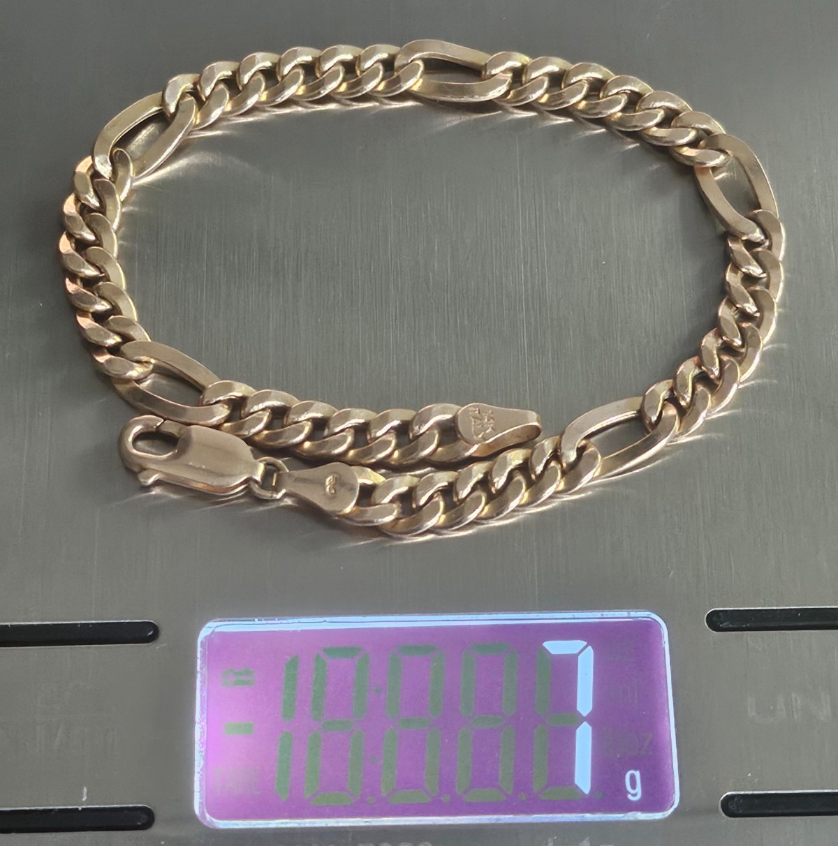 14k Italian Yellow Gold 8.25″ Figaro Link Bracelet (5.5-6mm, 7 Grams)