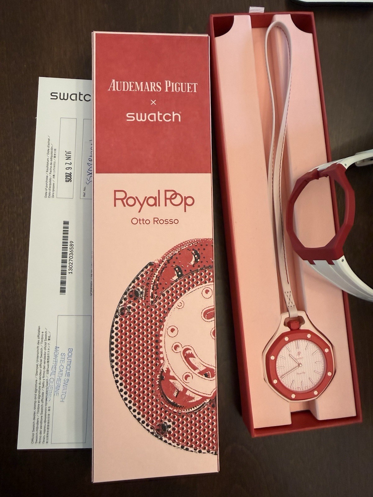 Audemars Piquet x Swatch Royal Pop Otto Rosso WITH STRAP New And Authentic!