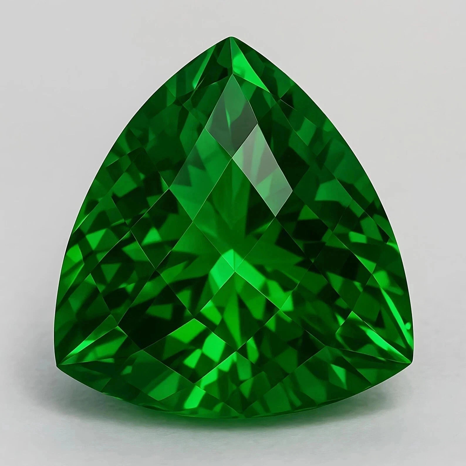 10.10 Ct Natural Colombian Green Emerald Trillion Cut Certified Loose Gemstone