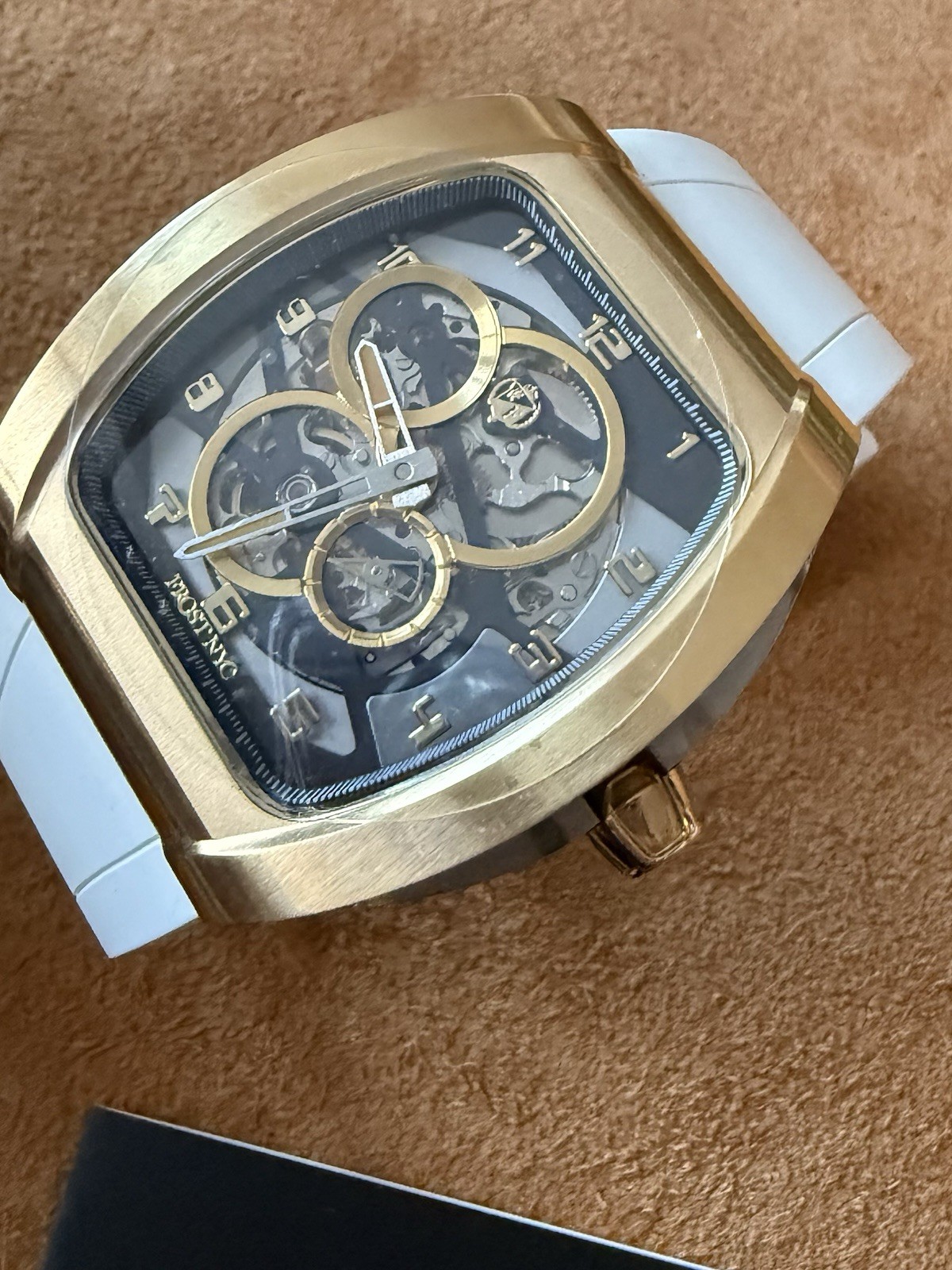 FROST NYC Evolution Auto Skeleton Sport Gold PVD| FRST-01-CY White $1500 Retail
