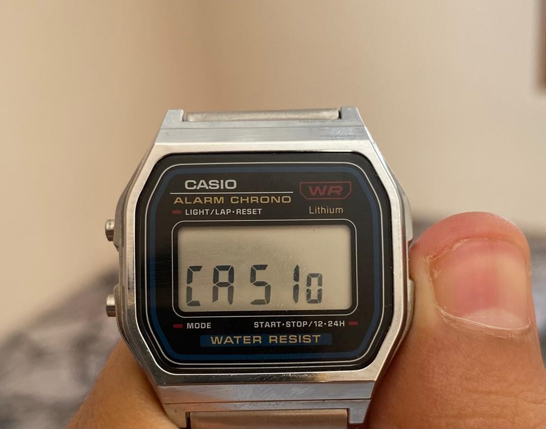 Vintage Casio A159WA-N1DF Authentic Digital Watch Adjustable Japan Band Tag 1989