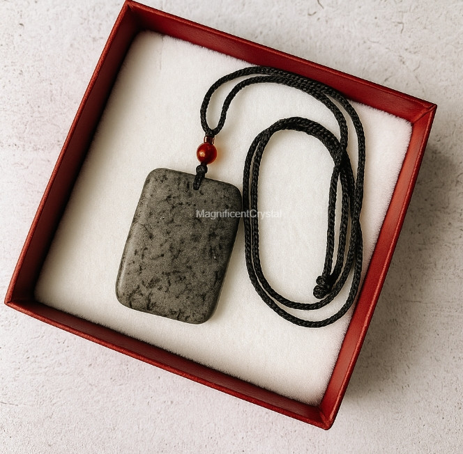 Yooperlite Rectangle Pendant Necklace UV Reactive Stone Jewelry Party Glow Gifts