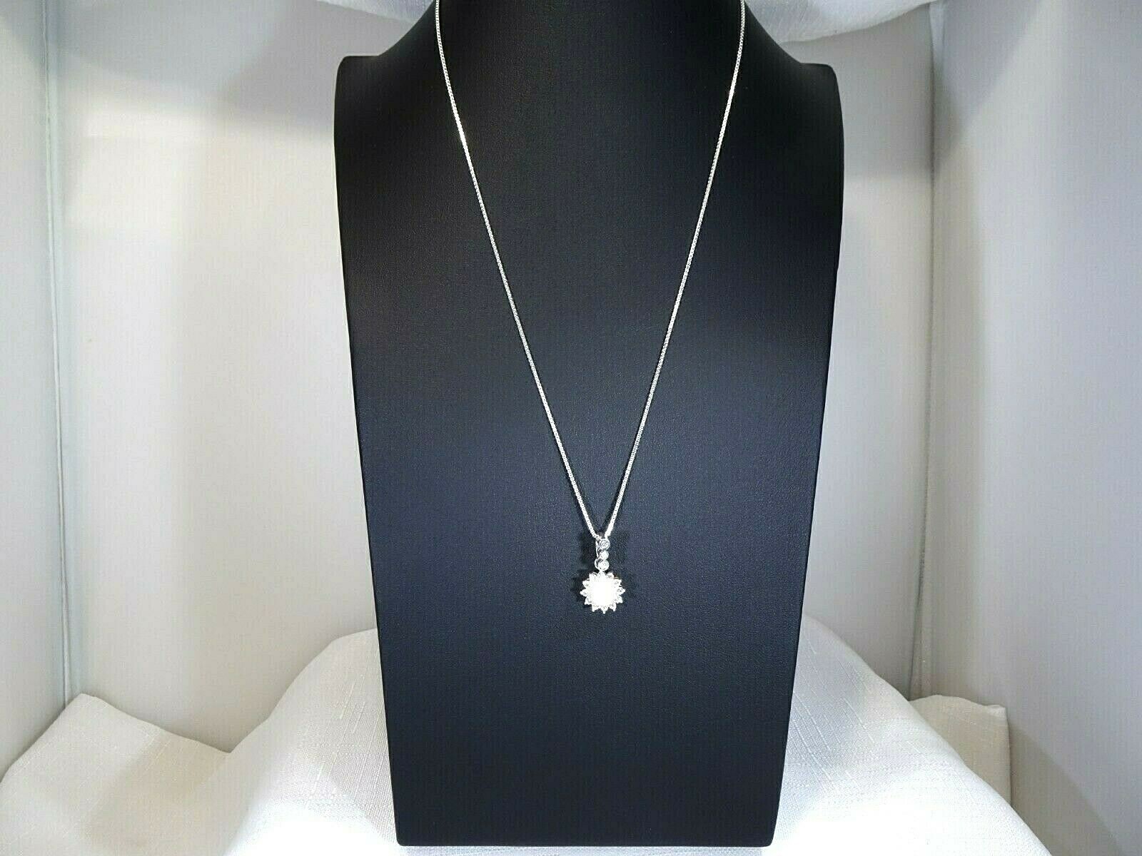 Cultured Freshwater White Pearl & White CZ Sterling Silver Italian Necklace