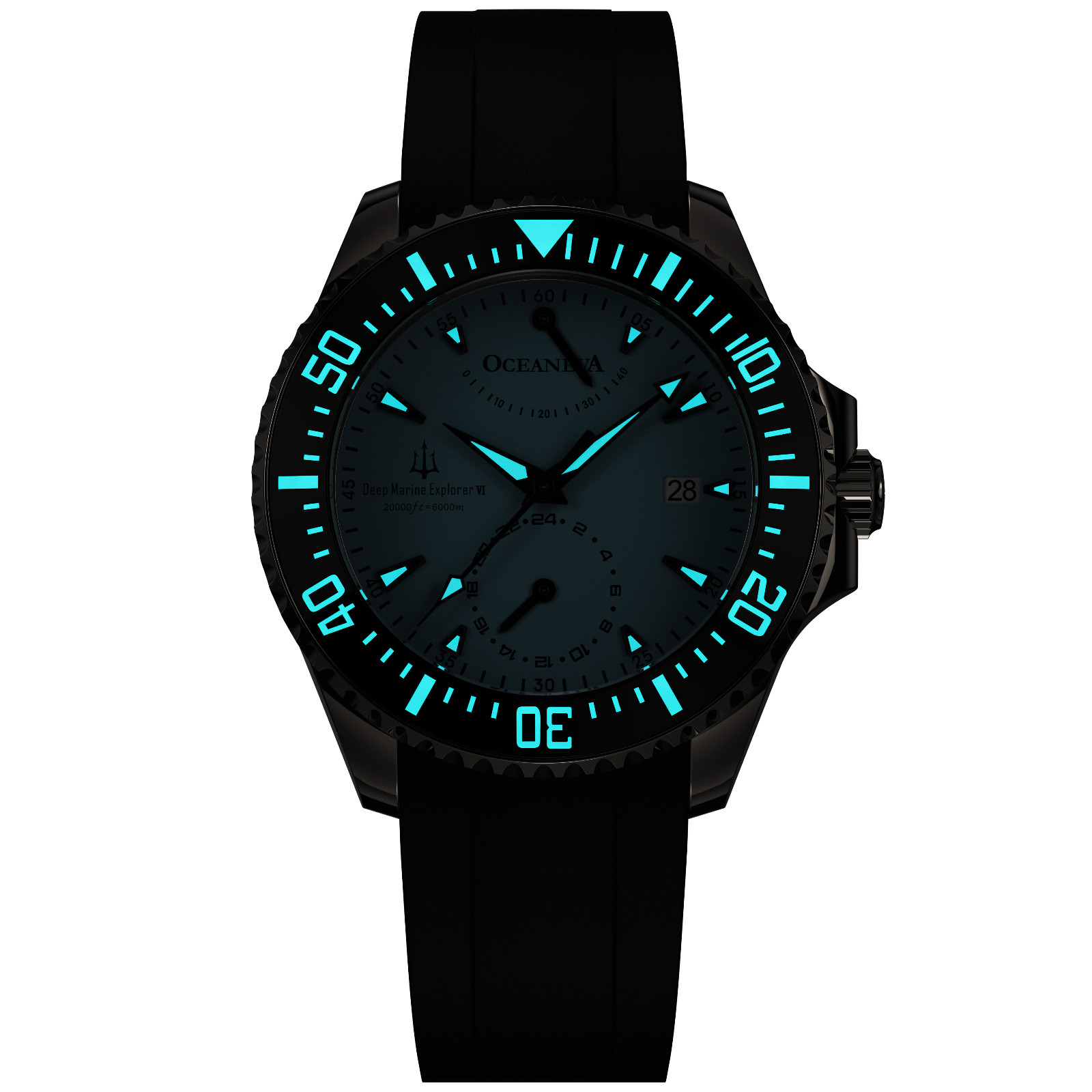 Oceaneva Power Reserve 6000m Grade 5 Titanium Automatic Light Blue