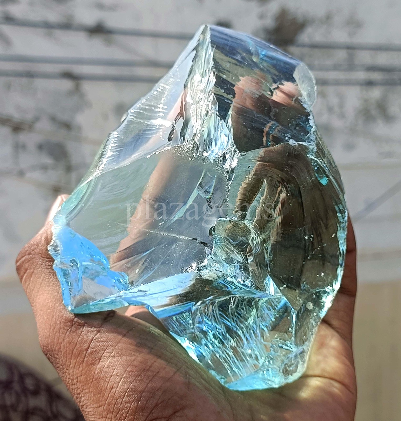 EGL 3094 Ct Natural Aquamarine Rough Transparent Uncut Gemstone 130X94 MM ” 5OSI