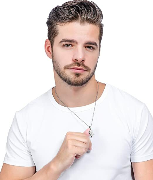 Stainless Steel Men Women Lover Couple Necklace I Love You Heart Shape Pendant