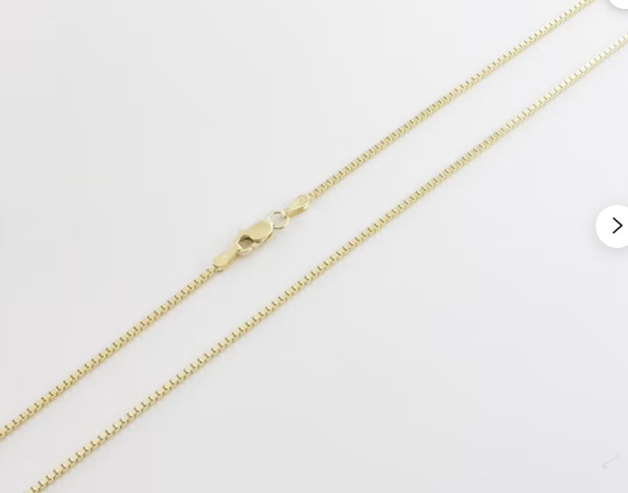 10kt Yellow Gold 24″ Classic Box Link Pendant Chain/Necklace 1MM 3.3 Grams