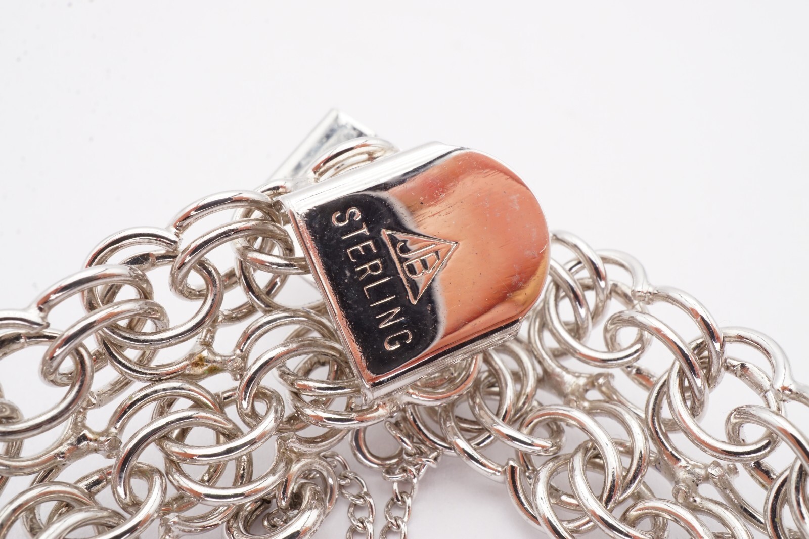 Vintage Sterling Silver 925 Charm Bracelet 7.25″ JB