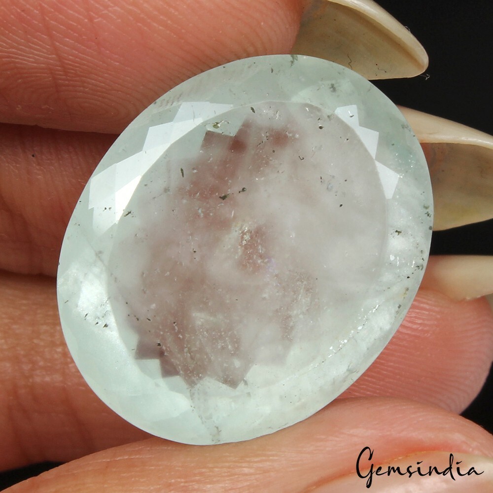 20.50 Cts Natural Unheated Aqua Blue Aquamarine Oval Cu Huge Size Gem For Ring