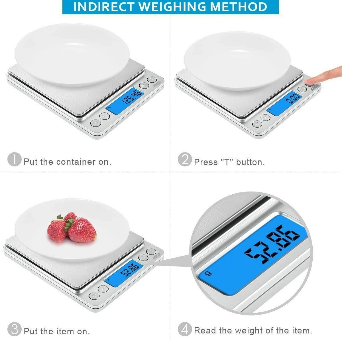 3000g x 0.1g Digital Benchtop Scale for Jewelry Gold Silver Herb Gram Oz DWT OZT