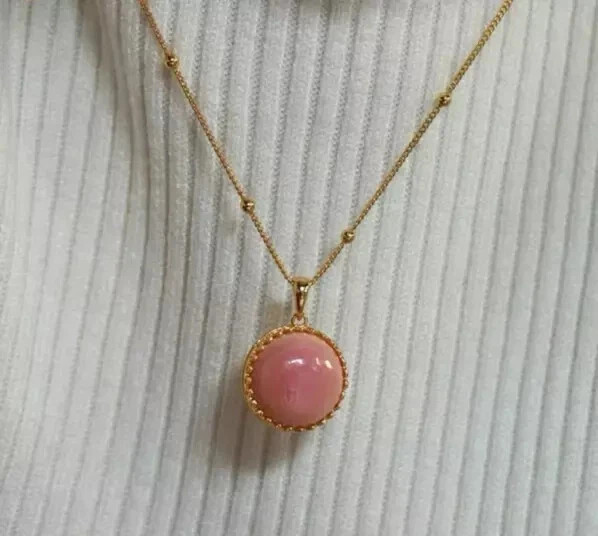 gorgeous 18mm natural pink conch pearl pendant 925s