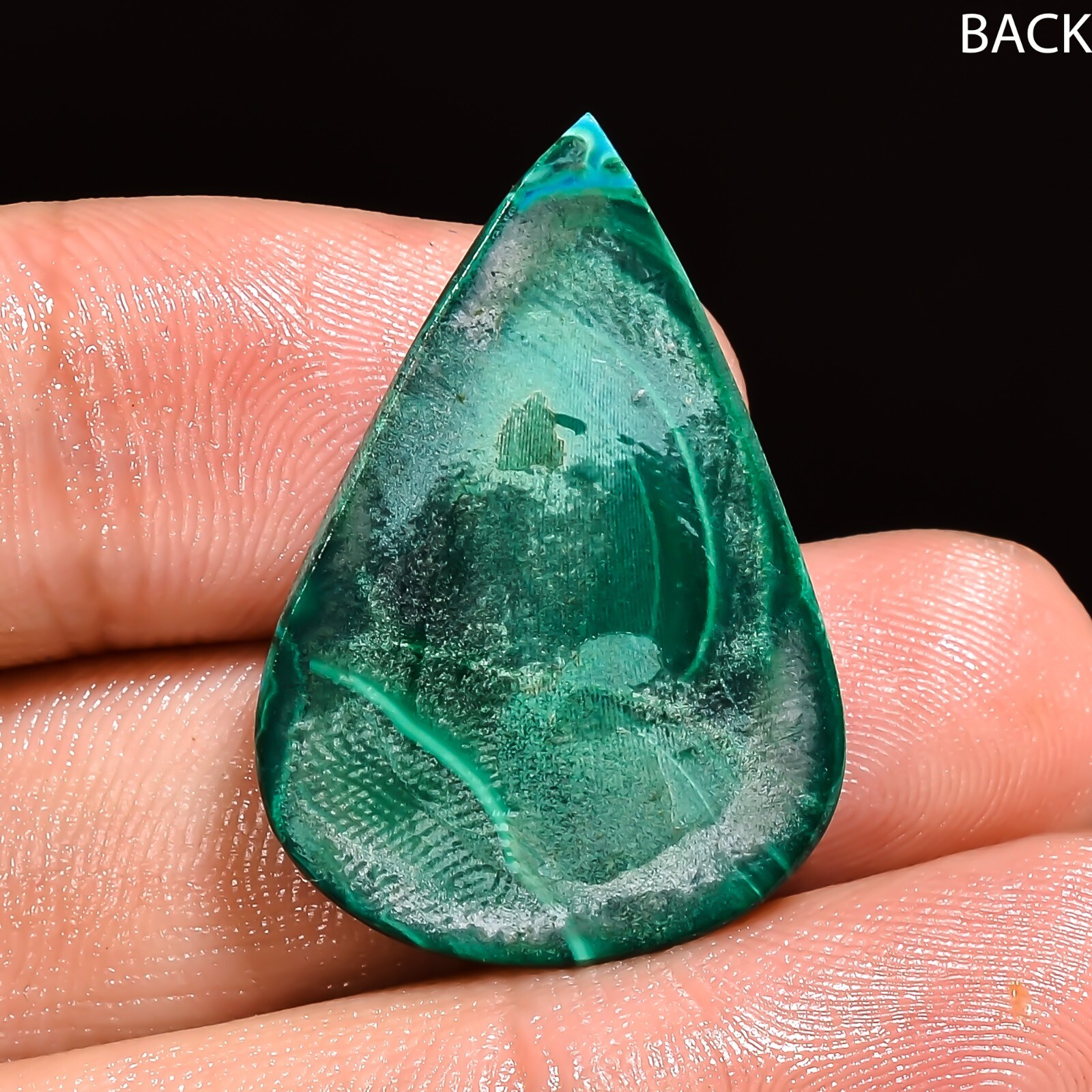 32.45 Ct Natural Green Malachite Chrysocolla PEAR Cabochon stone 20x30x5mm BC-59