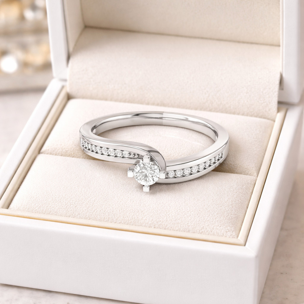 1.60 Ct Round Cut Natural Diamond Wedding Ring 14K White Gold Size 8