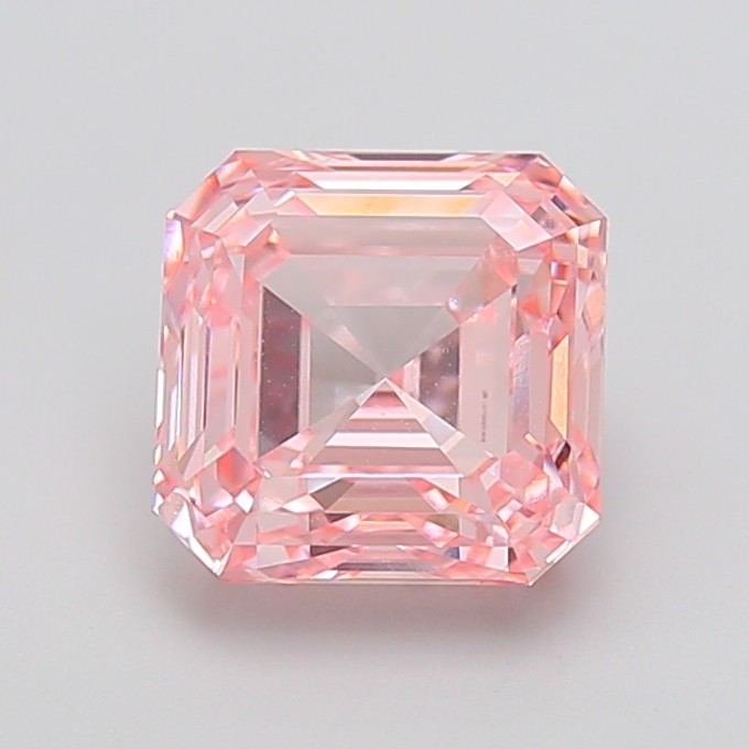 3.85 Ct Square Emerald Cut Fancy Intense Pink VVS2 Lab-Grown Diamond – IGI Certi