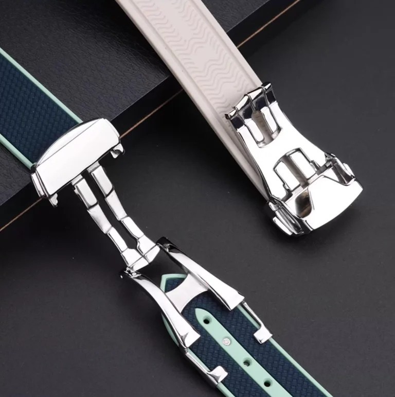 Curved End 20mm Silicone Strap for MoonSwatch Omega Swatch Watch Band Waterproof