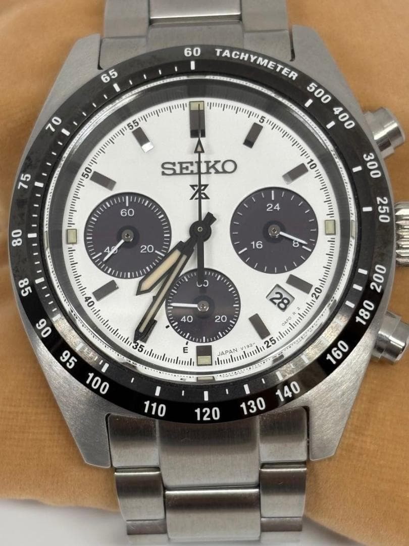 Seiko Prospex SPEEDTIMER SBDL085 Solar Chronograph 39mm Panda Dial 10ATM Mens