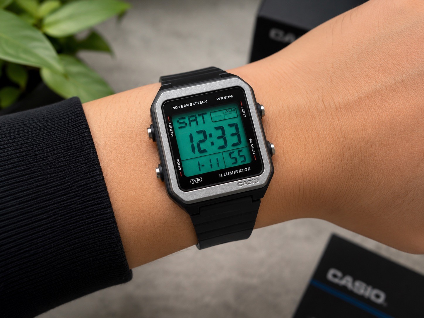 Custom Green Screen Casio W221H-1AV |Cyberpunk LCD Mod | 10-Year Battery | New
