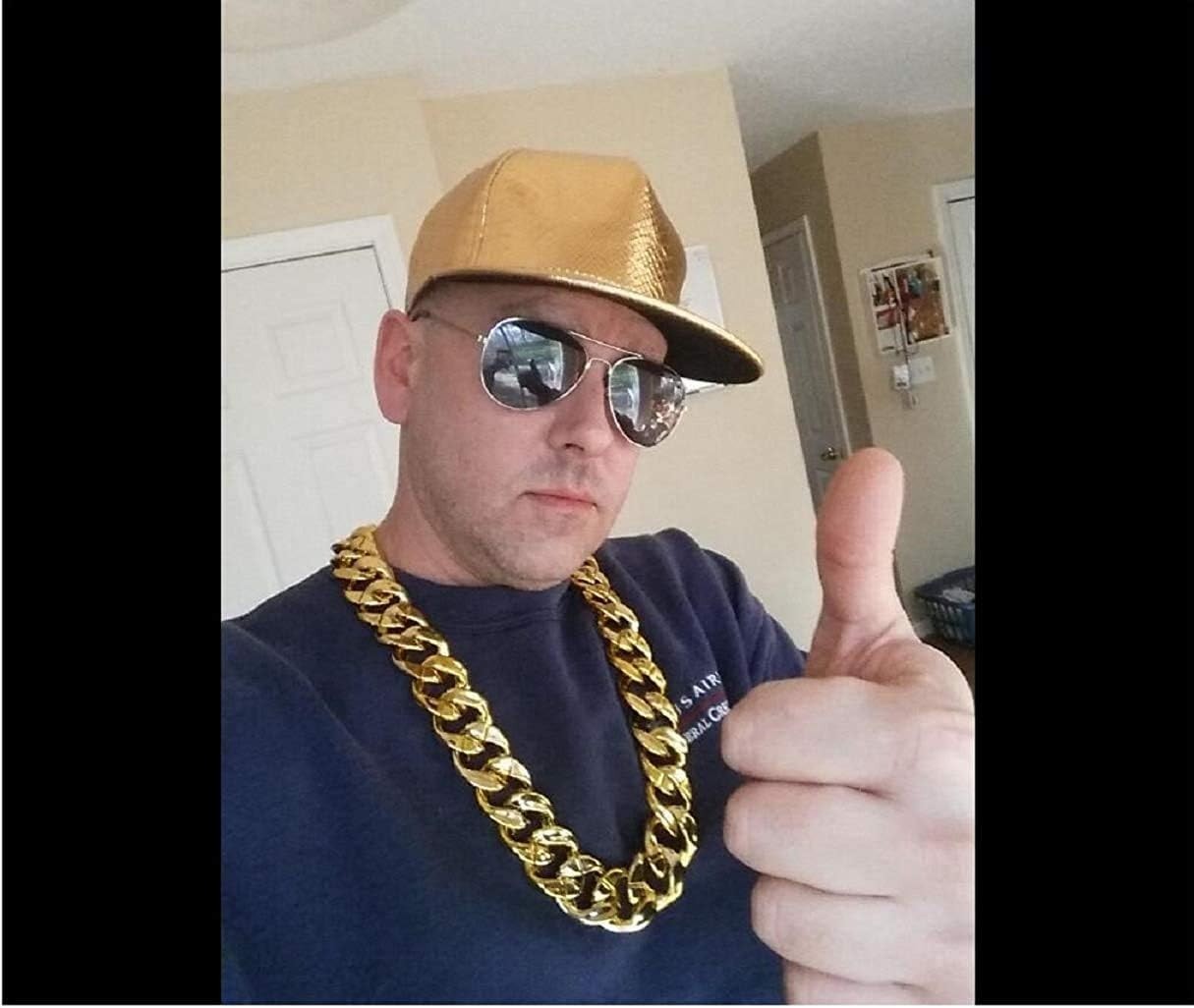 Hip Hop Rapper Plastic Chunky Fake Gold Chain Necklace,80S/90S Costume Accessory