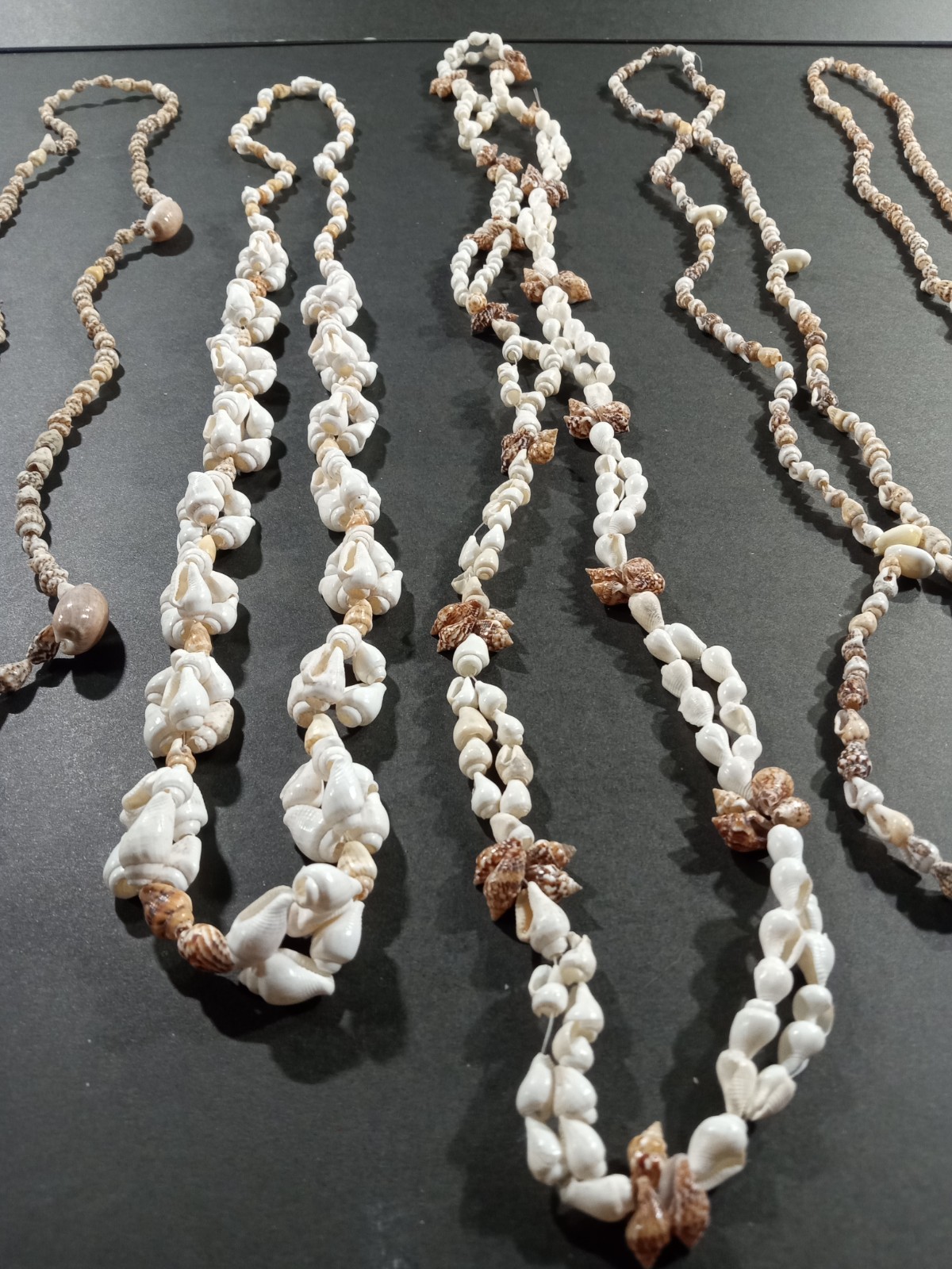 Lot Of 14 Seashell Necklaces 30-34in Long Mixed Earthy Tones Beach Vacation Vibe