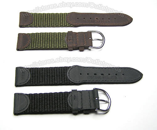 17mm 18mm 19mm 20mm Leather & Nylon Replacement Watchband Strap for Sports Watch