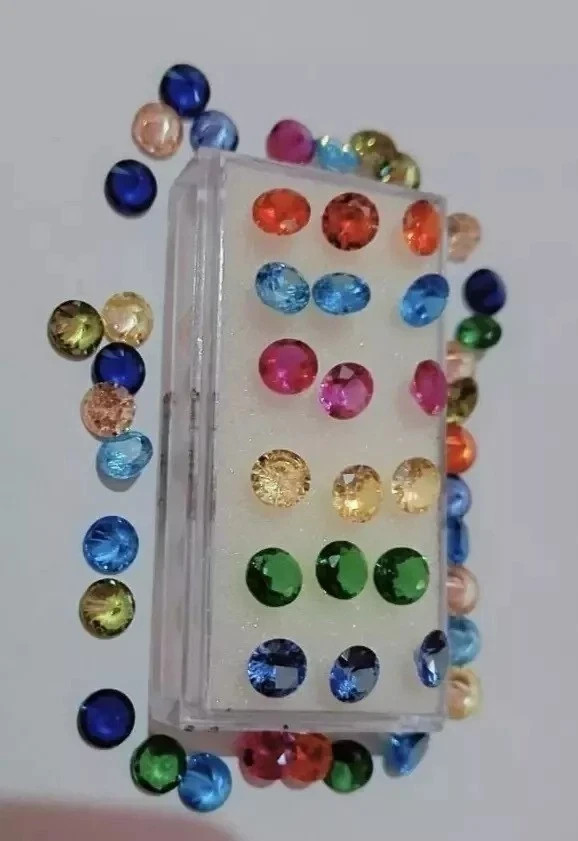 Natural Mix Color Sapphire 4 mm Cut Round 20 Piece Loose Ceylon Gemstone Lot