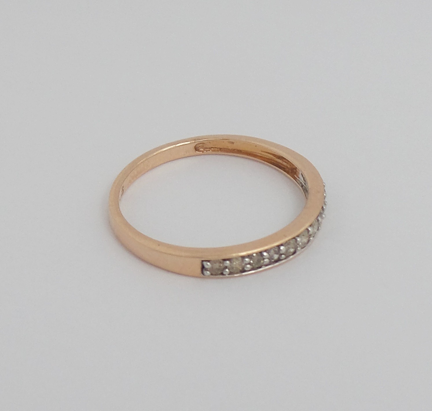 1/4CT Natural Diamond Shared Prong Anniversary Wedding Band Ring 10K Rose Gold