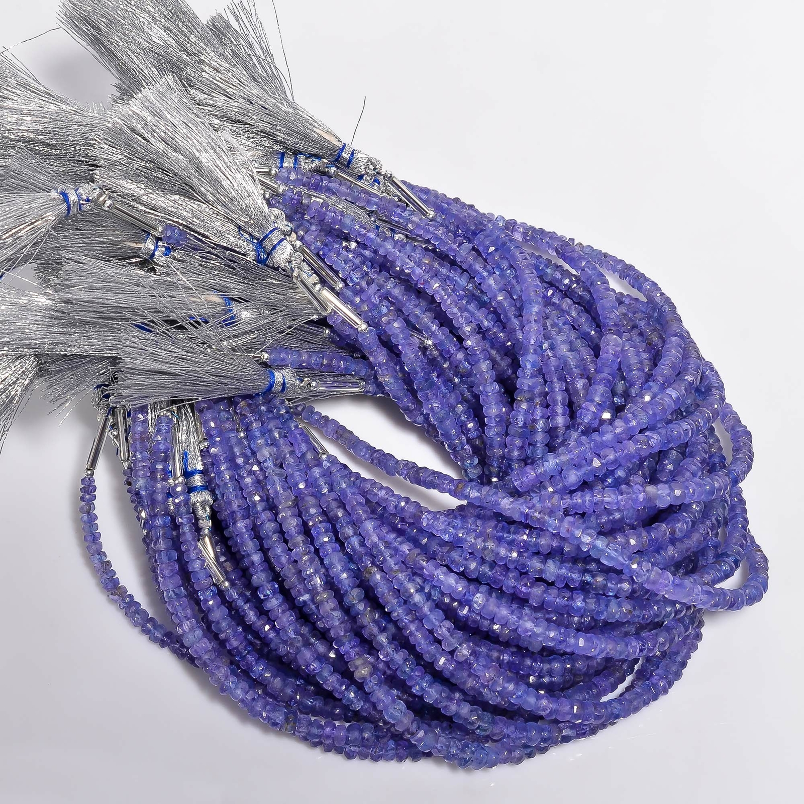 Natural Tanzanite Gemstone Rondelle Shape Faceted Beads 2X2 3X3mm Strand 5″ B427