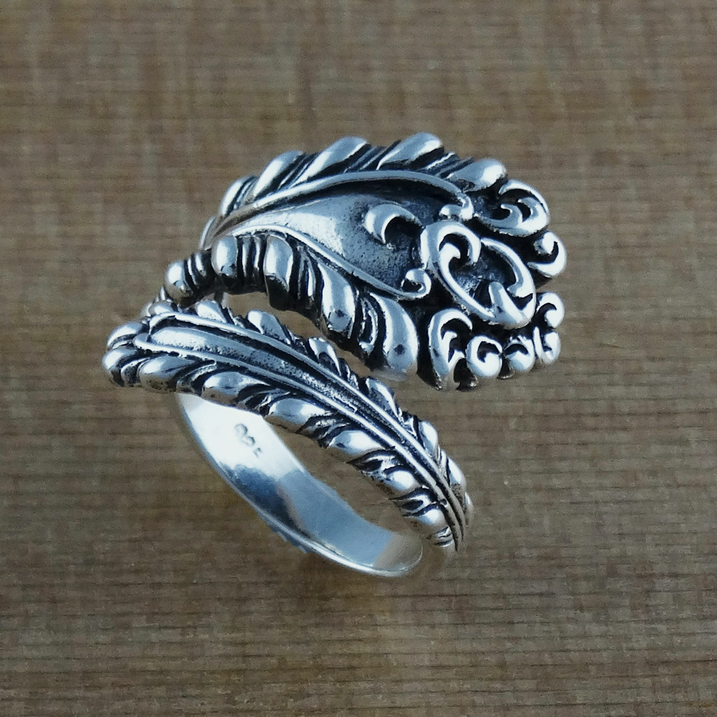 Victorian Spoon Handle Ring -925 Sterling Silver- Sizes 6-10 Cocktail Statement
